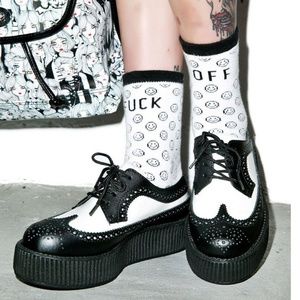 T.U.K BLACK AND WHITE WINGTIP